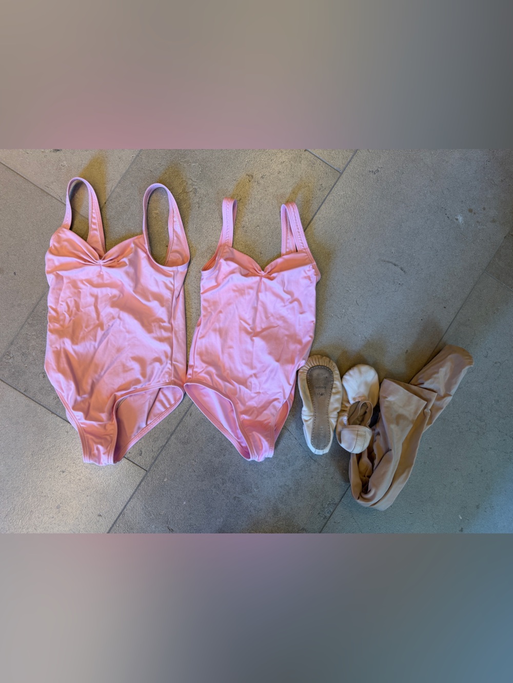 Kids' Pink Wear Moi Leotard and Bloch ballet slippers  x2